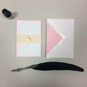 Pink Bordered Cards with Matching Envelopes