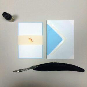 Ice Blue Bordered Cards with Matching Envelopes