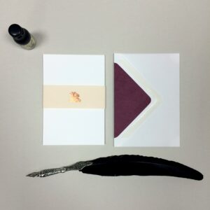 Plain Cards with Burgundy Lined Envelopes