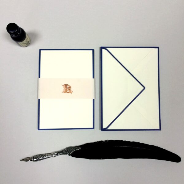 Imperial Blue Bordered Cards with Matching Envelopes