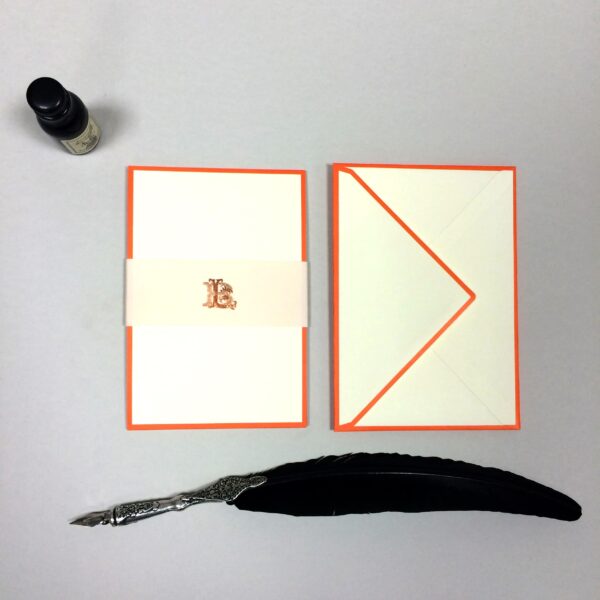 Hermès Orange Bordered Cards with Matching Envelopes