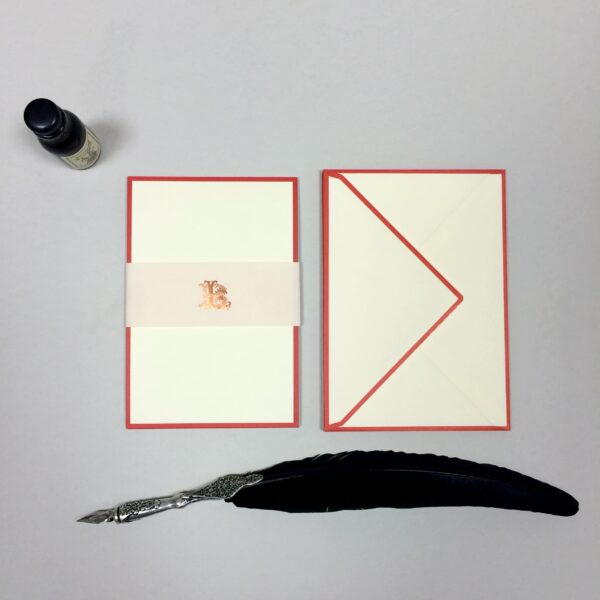 Ferrari Red Bordered Cards with Matching Envelopes